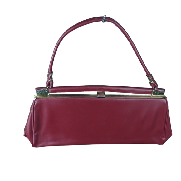 Vintage Bags Vintage Cranberry Vegan Top Handle Bag Unique Poshmark